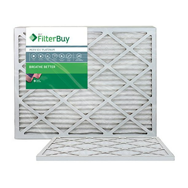 20x25x1 FilterBuy 20x25x1 MERV 13 Pleated AC Furnace Air Filter, Pack of 4 Filters Platinum 